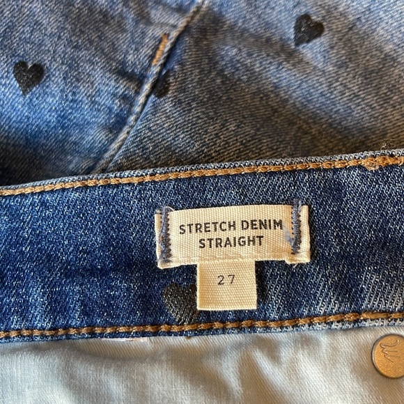 Madewell Stretch Denim Straight Jean Skirt with Hearts - Picture 6 of 6
